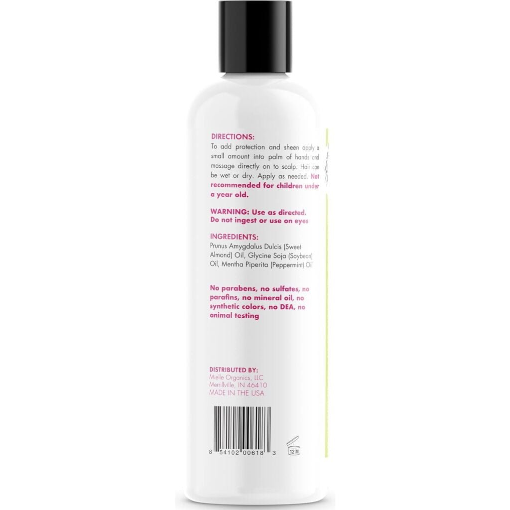 Mielle Organics Mint Almond Oil for Healthy Hair and Scalp, 8 Ounces
