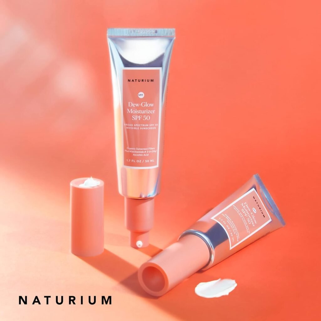 Naturium Dew-Glow Moisturizer SPF 50 PA++++, Daily Moisturizing Sunscreen  Face Primer, Skin Protector with Dewy Finish, 1.7 oz