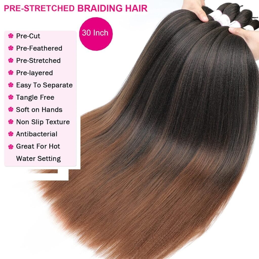 Pre Stretched Braiding Hair - 8packs 16 Inch Short Black Crochet Human Hair For Braids Or Twist Itchy Free Yaki Perm Straight Low Temperature Synthetic Hair Dip in Hot Water Set Black 1B#