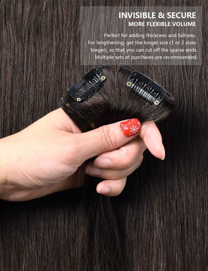 ROSEBUD Clip in Hair Extensions REMY Human Hair 8Pcs 18 Clips 60g/Set 10 Inch
