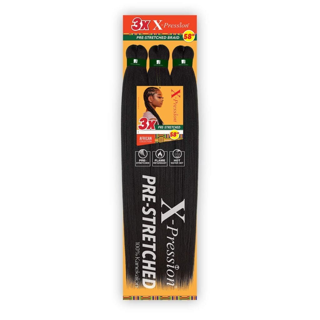 Sensationnel Braids XPRESSION 3X Pre-Stretched Braid 58 (1-pack, 1B)