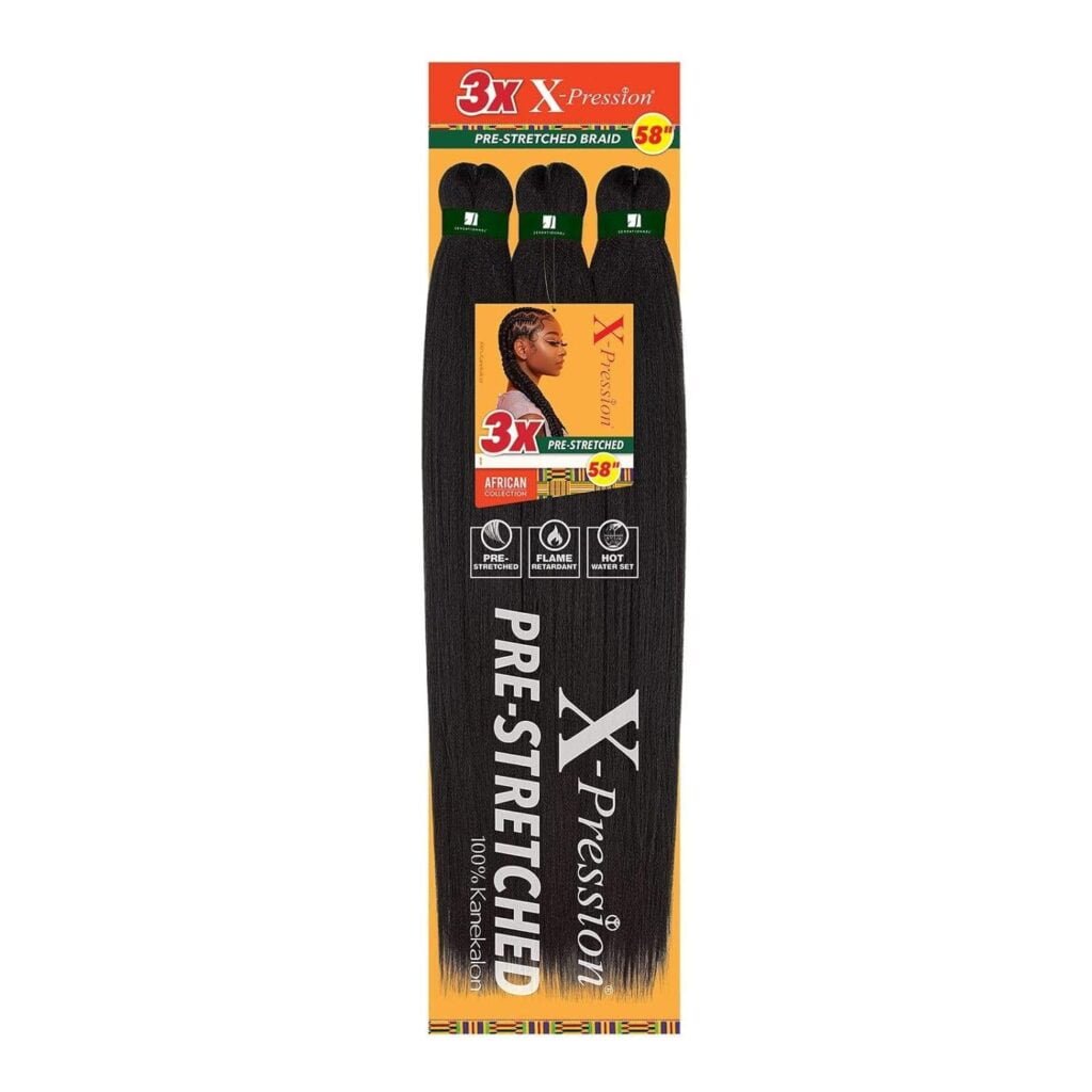 Sensationnel Braids XPRESSION 3X Pre-Stretched Braid 58 (1-pack, 1B)