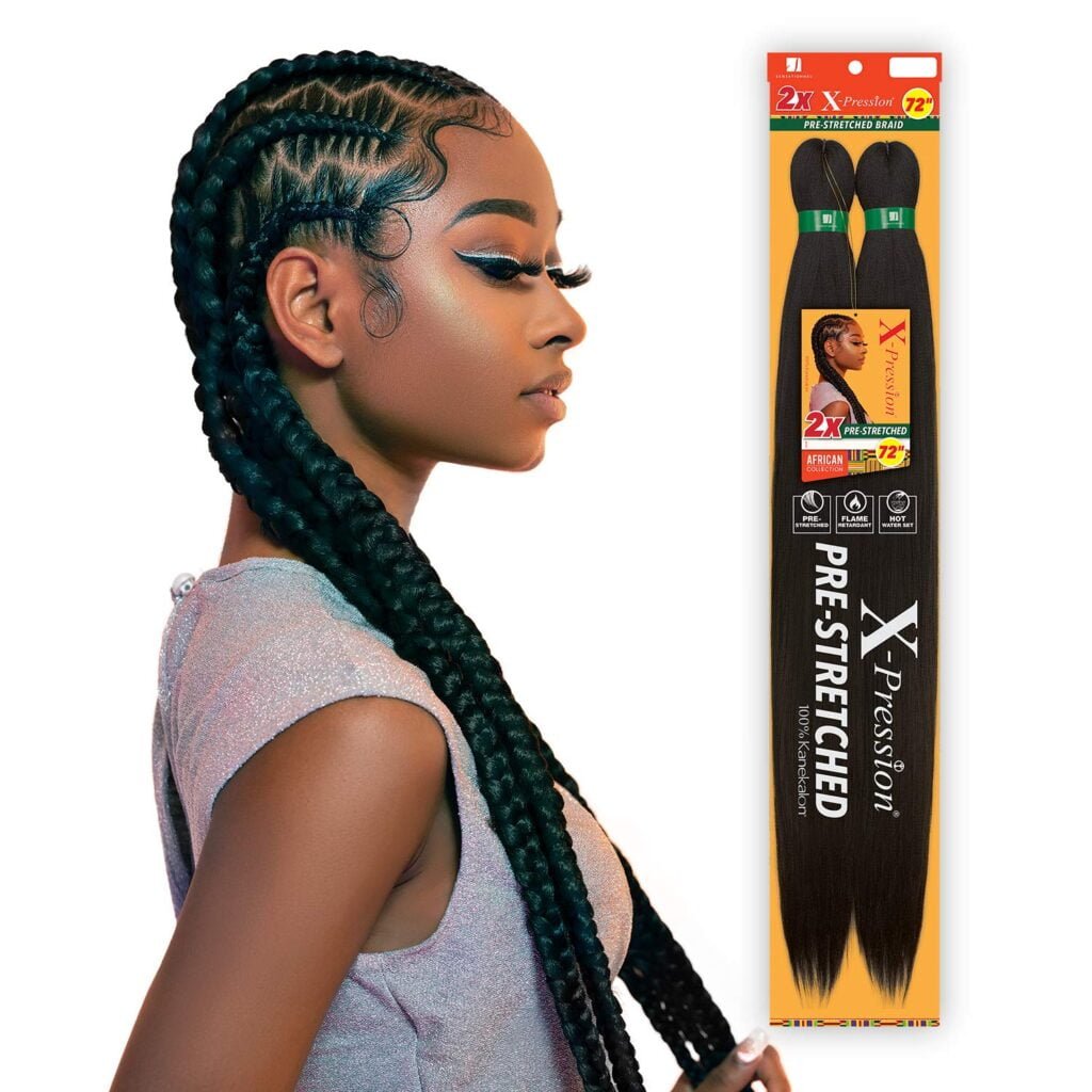 Sensationnel Braids XPRESSION 3X Pre-Stretched Braid 58 (1-pack, 1B)