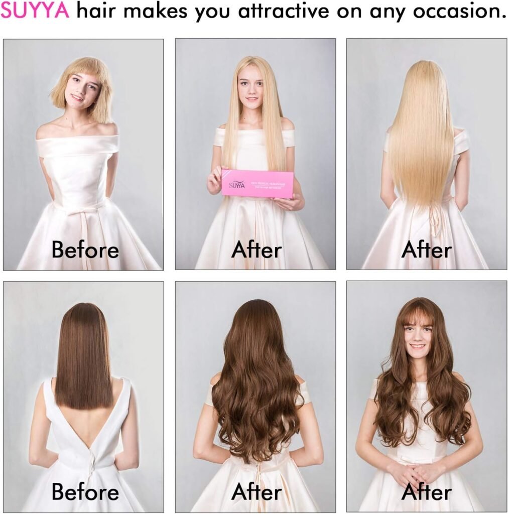 SUYYA Tape in Hair Extensions Human Hair 18 inches 50g/pack 20pcs Straight Seamless Skin Weft Jet Black Tape Hair Extensions (18 inches #1 Jet Black)