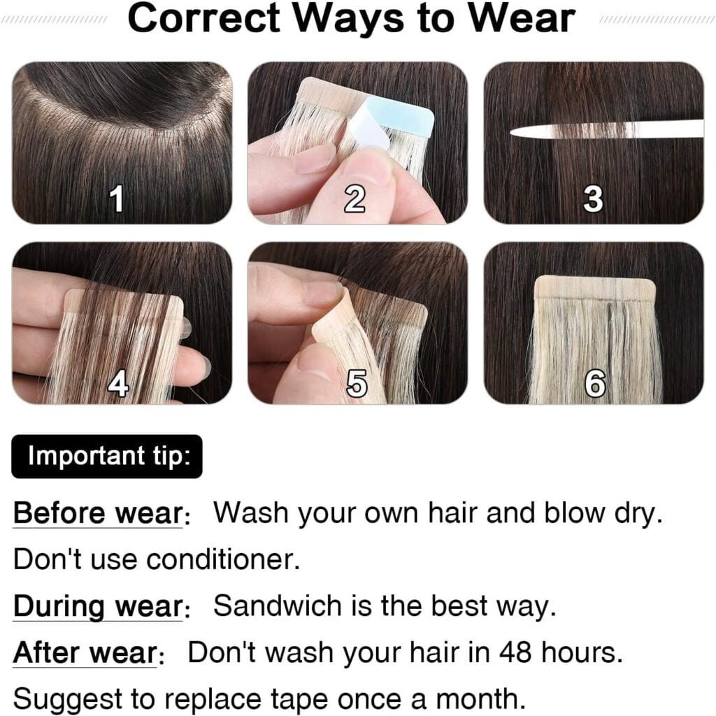 SUYYA Tape in Hair Extensions Human Hair 18 inches 50g/pack 20pcs Straight Seamless Skin Weft Jet Black Tape Hair Extensions (18 inches #1 Jet Black)