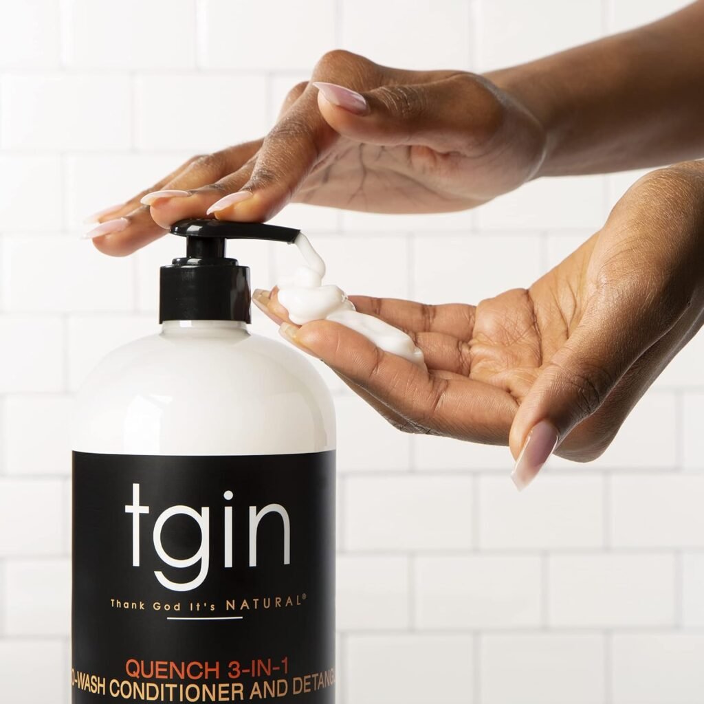tgin Quench 3-in-1 Co-Wash Conditioner and Detangler For Dry Hair - Curly Hair - 13 Oz