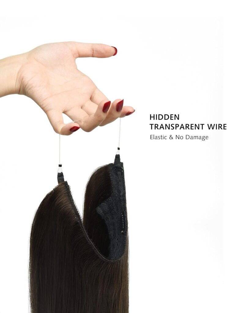 Yamel Hair Extensions Real Human Hair Two Clip In Face-framing Hairpiece Secret Invisible Wire Human Hair Extensions
