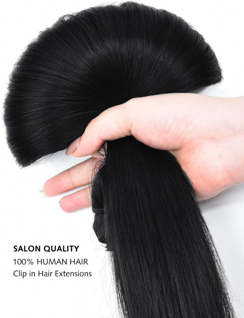 Yamel Remy Clip in Hair Extensions Human Hair 7Pcs 16 Clips Real Human Hair Extensions clip Dark Blonde