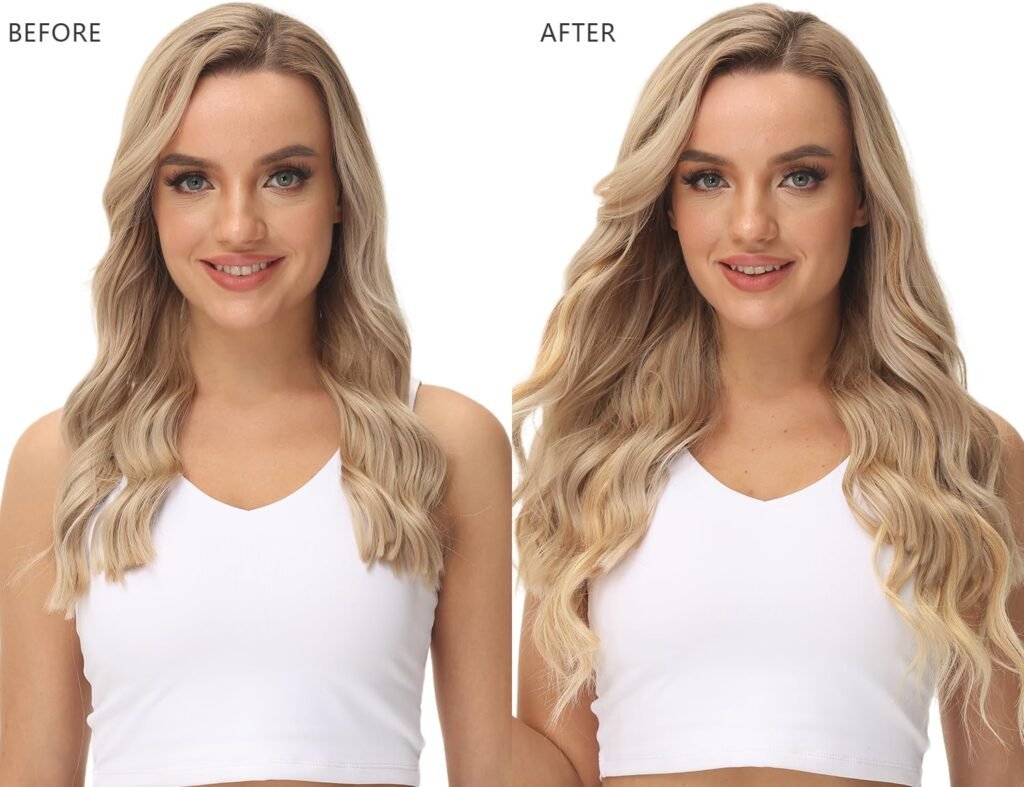Yamel Remy Clip in Hair Extensions Human Hair 7Pcs 16 Clips Real Human Hair Extensions clip Dark Blonde