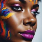 Close-up-of-a-black-woman-with-vibrant-makeup