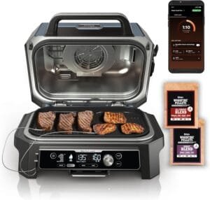 Ninja OG951 Woodfire Pro Connect Grill with woodfire technology and dual thermometers
