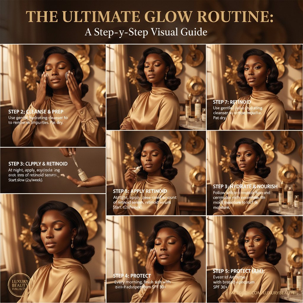 The Ultimate Glow Routine: Retinoids and Radiant Skincare for Melanin-Rich Skin