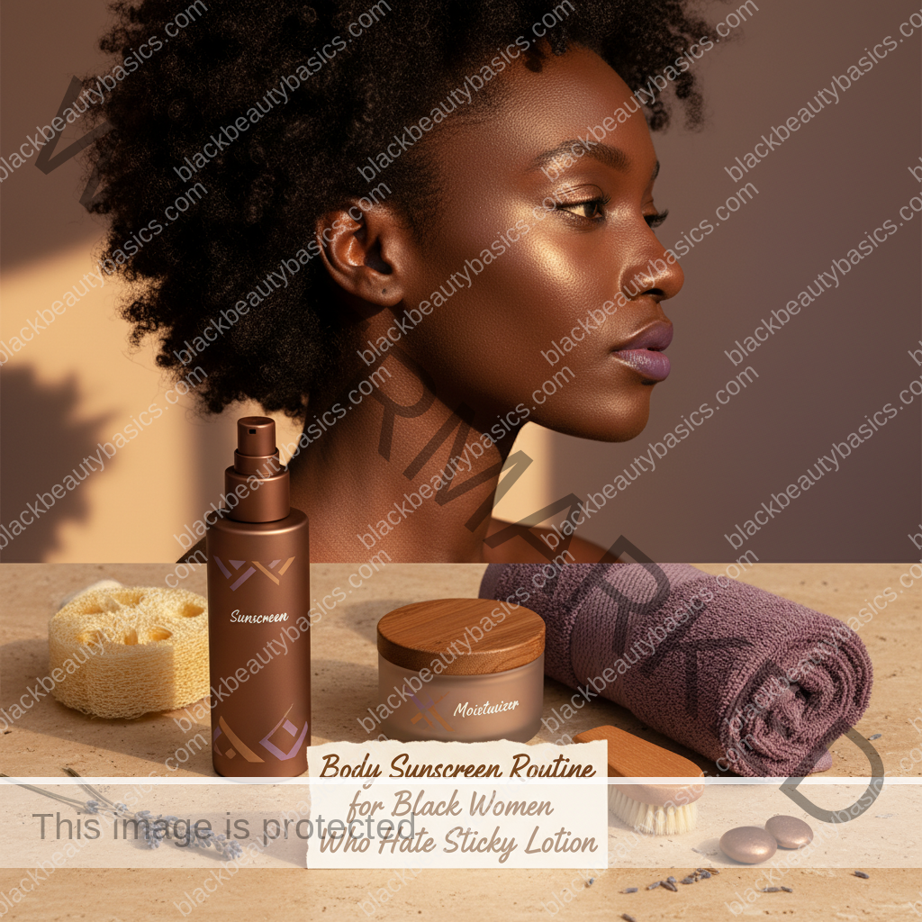 Flat lay of body sunscreen lotion, spray, stick, and summer accessories