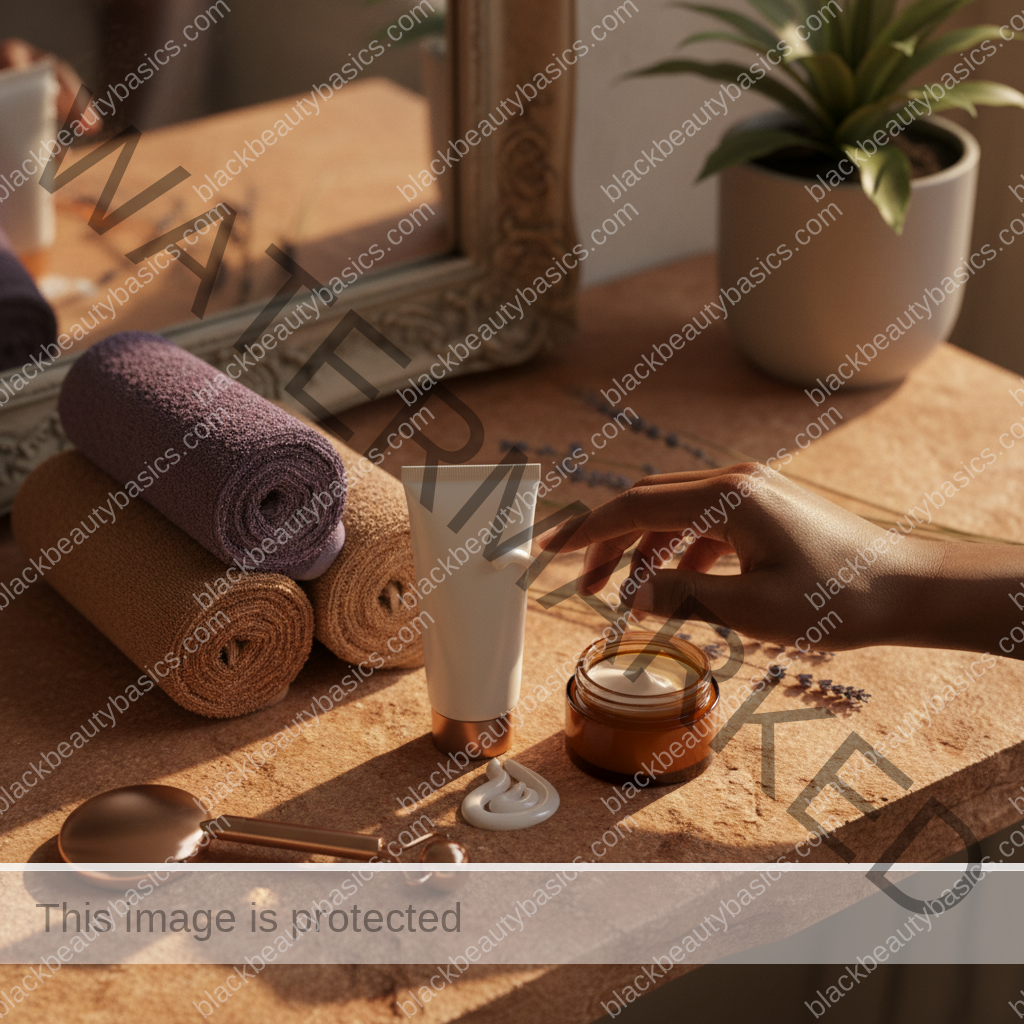 Sunscreen and skincare essentials arranged for Flashback, White Cast, and Sunscreen Under Photography Lighting