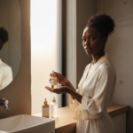 Black woman with a simple minimalist skincare routine