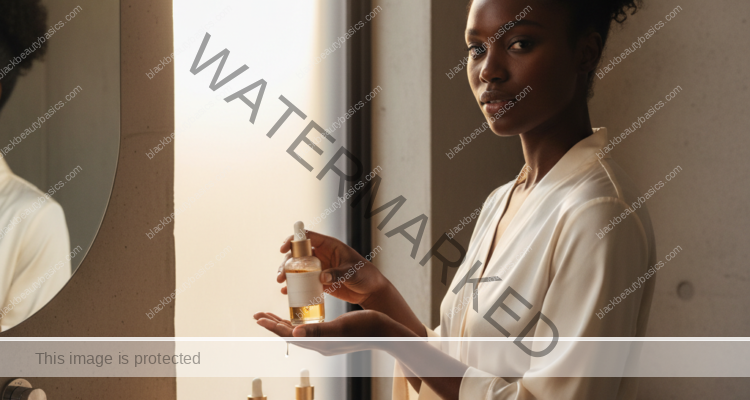 Black woman with a simple minimalist skincare routine