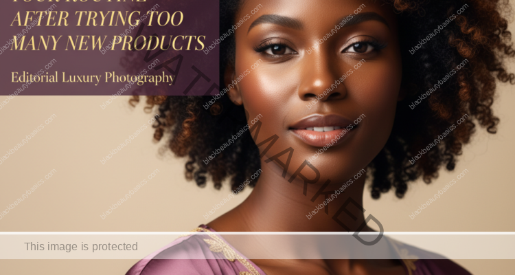 Black woman in a calm skincare setting for how to reset your routine after trying too many new products