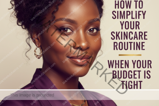 Black woman in a calm skincare setting for how to simplify your skincare routine when your budget is tight