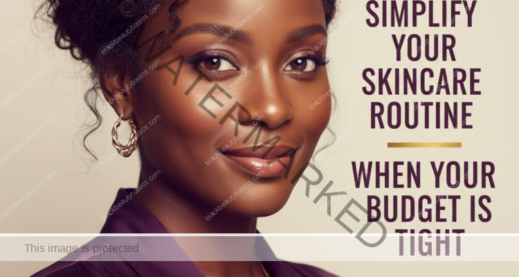 Black woman in a calm skincare setting for how to simplify your skincare routine when your budget is tight