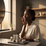 Black woman preparing skincare around an overnight shift