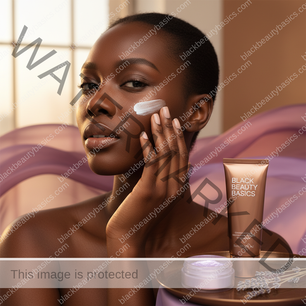 Black woman with deep skin in an editorial sunscreen moment for SPF and Hyperpigmentation: Why Protection Changes Treatment Results