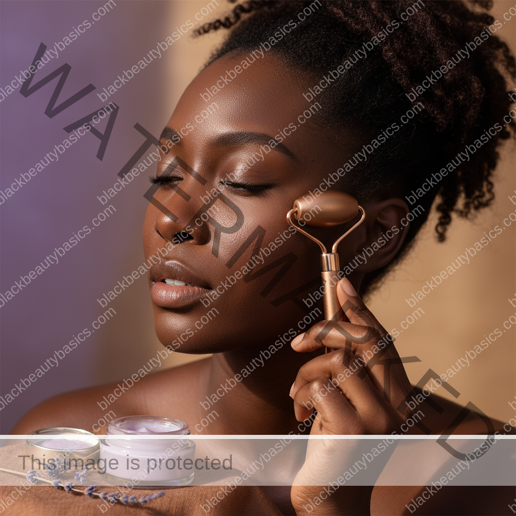 Melanin-rich skin in natural light illustrating Acne and Stress on Black Women: Routine Timing and Flare Awareness