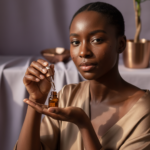 Black woman with deep skin in a calm acne-safe skincare moment for Acne and Stress on Black Women: Routine Timing and Flare Awareness