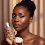 Black woman with deep skin in a calm acne-safe skincare moment for Acne Routine for Oily but Dehydrated Dark Skin