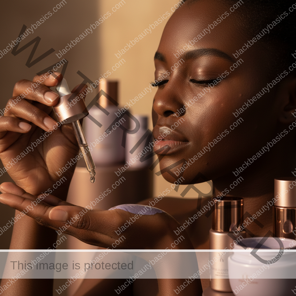 Melanin-rich skin in natural light illustrating Acne Routine for Black Women Who Also Have Sensitive Skin