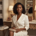 Melanin-rich Black woman with rich brown skin in a warm editorial beauty identity moment for Building a Beauty Routine That Works for Mothers, Caregivers, and Busy Schedules