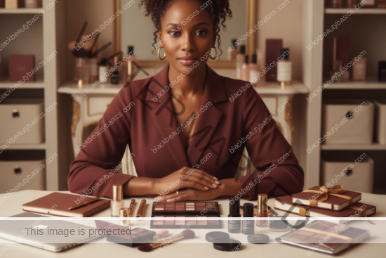 Melanin-rich Black woman with rich brown skin in a warm editorial beauty identity moment for Budget Beauty Systems for Black Women Who Still Want Quality