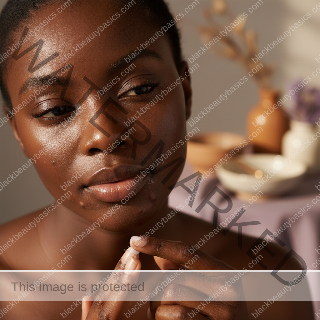 Melanin-rich skin in natural light illustrating Chin and Jaw Acne on Dark Skin: How to Think Through Common Patterns