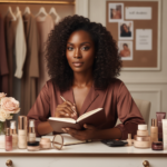 Melanin-rich Black woman with rich brown skin in a warm editorial beauty identity moment for How to Create a Personal Beauty Philosophy Instead of Chasing Trends