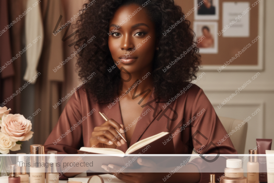 Melanin-rich Black woman with rich brown skin in a warm editorial beauty identity moment for How to Create a Personal Beauty Philosophy Instead of Chasing Trends