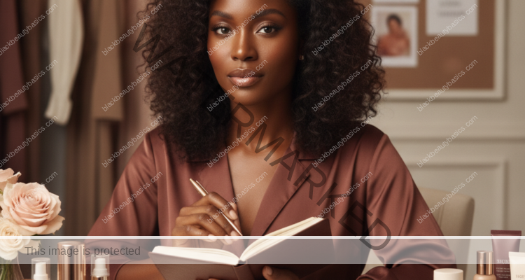 Melanin-rich Black woman with rich brown skin in a warm editorial beauty identity moment for How to Create a Personal Beauty Philosophy Instead of Chasing Trends
