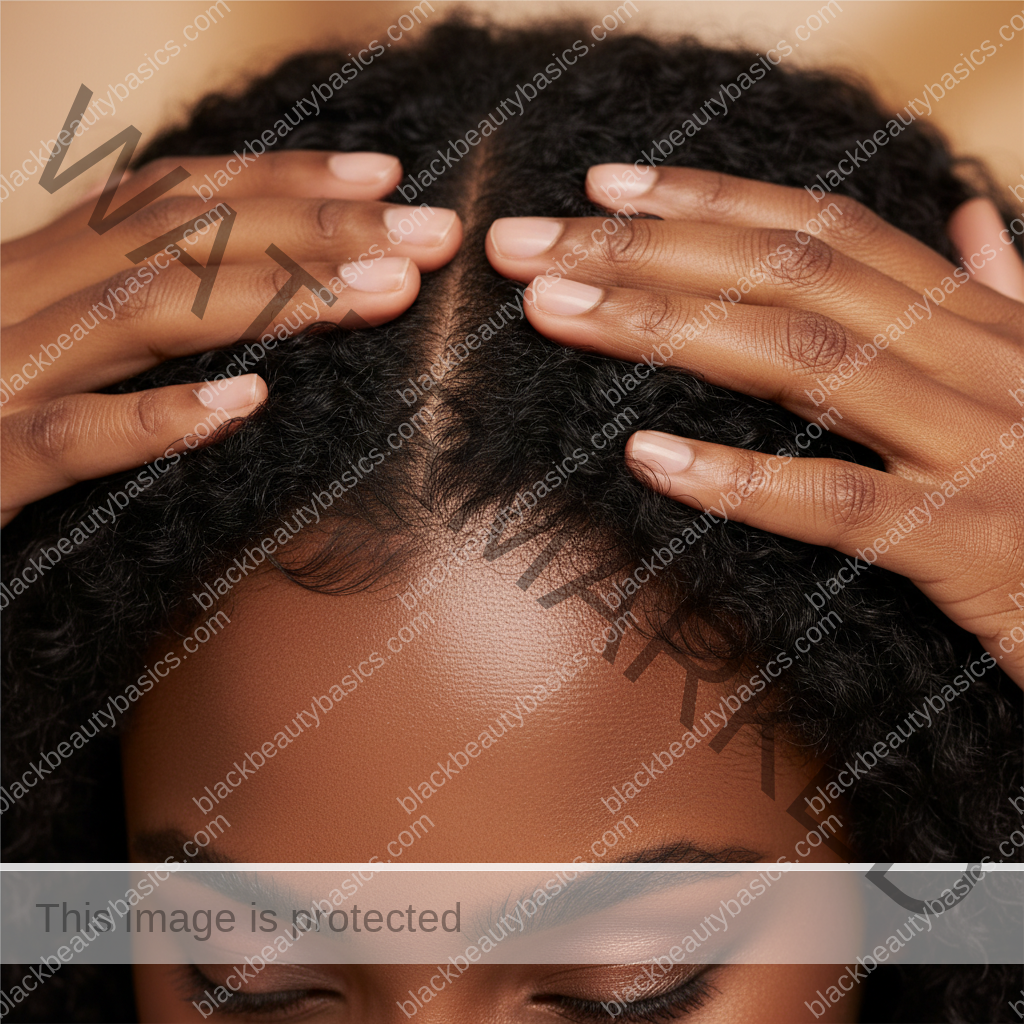 Respectful textured hair and scalp-care detail for Does Scalp Massage Help Hair Growth or Just Scalp Comfort?