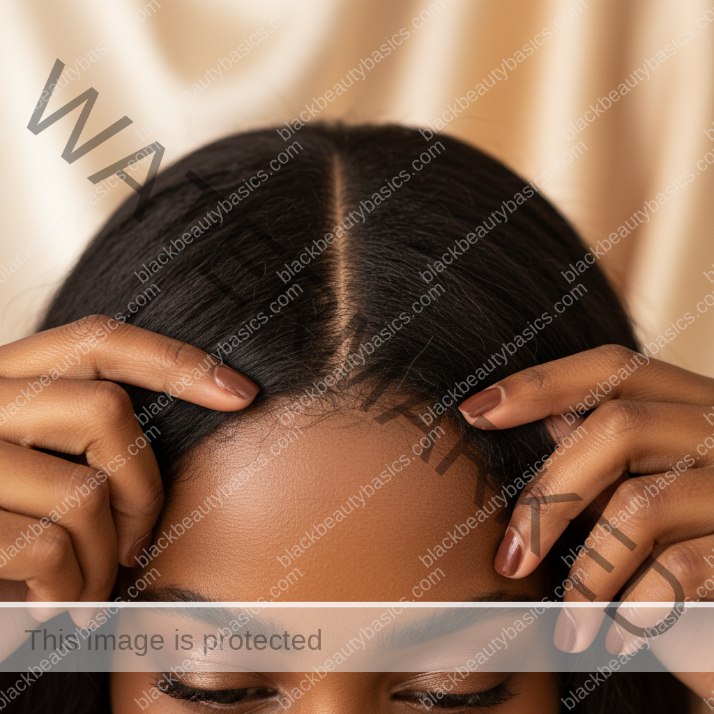 Respectful textured hair and scalp-care detail for Early Signs of Traction Alopecia in Black Women