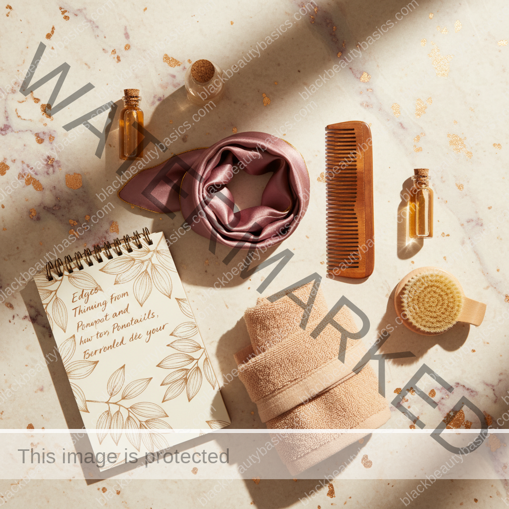 Scalp-care essentials for Edges Thinning From Wigs and Ponytails: How to Rethink Your Routine in ivory plum bronze and soft gold tones