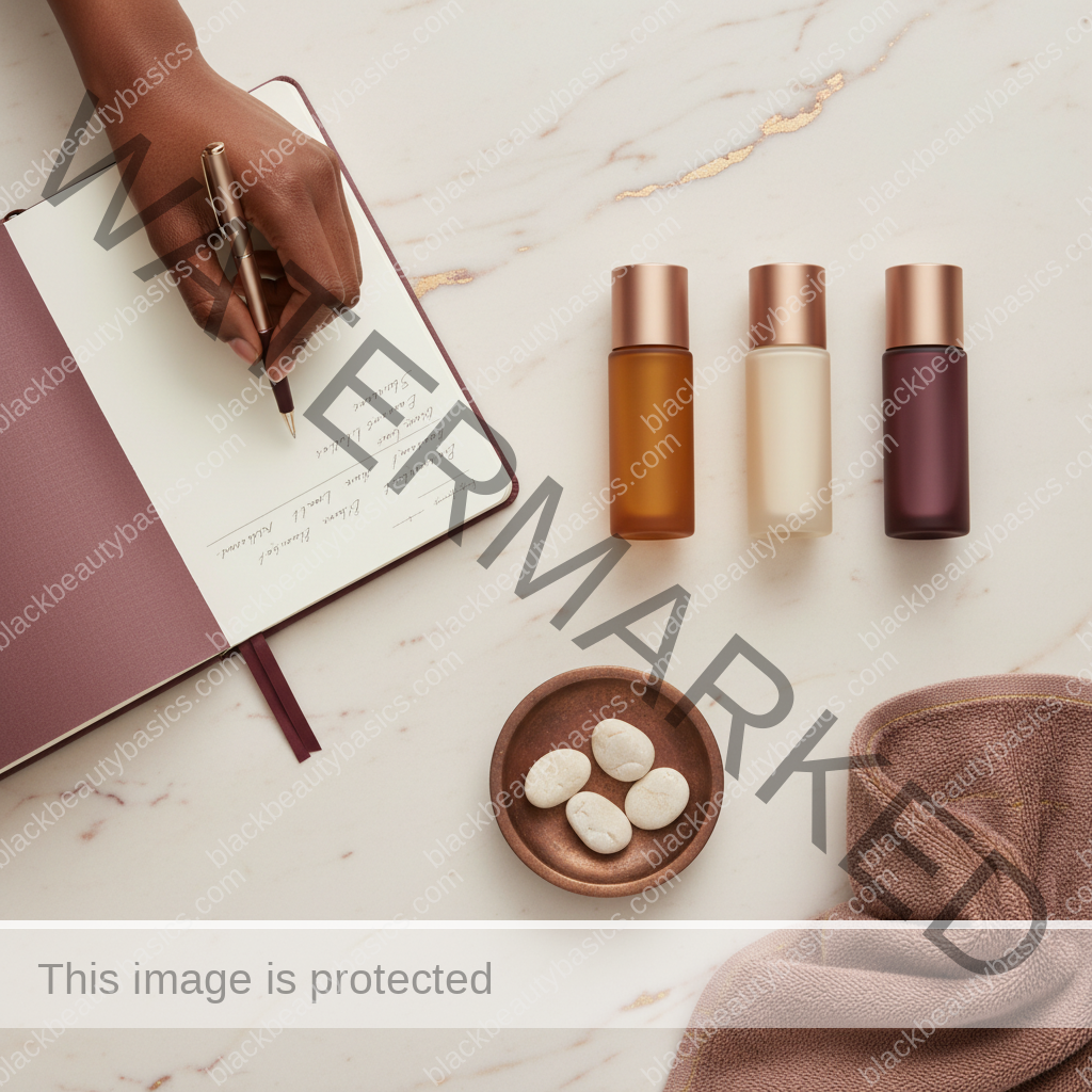Dark-skin care essentials for How to Evaluate an Aesthetic Provider for Dark-Skin Safety in ivory plum bronze and soft gold tones