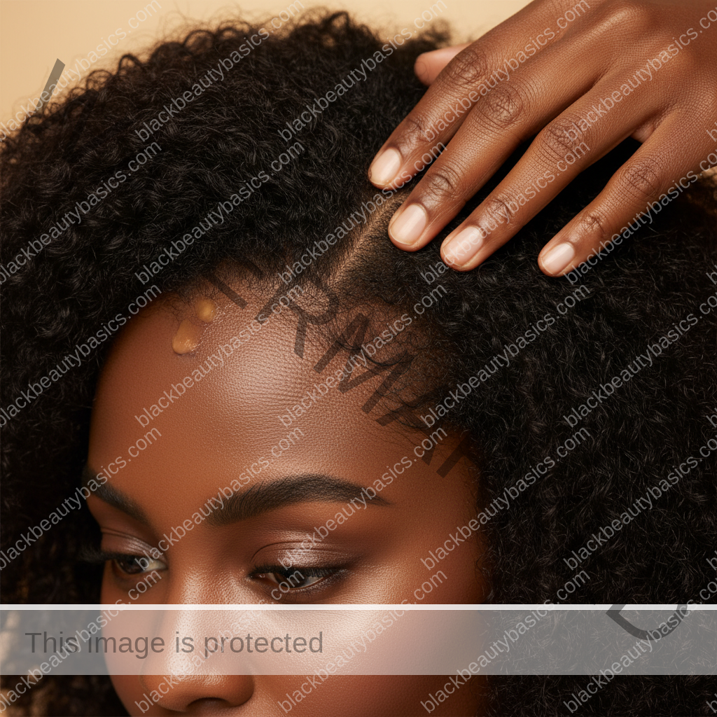 Respectful textured hair and scalp-care detail for Flaky Scalp vs Dry Scalp vs Dandruff on Black Women