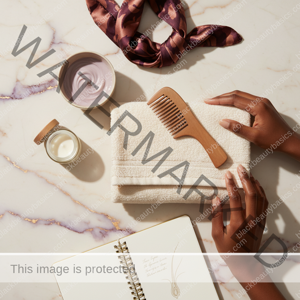 Scalp-care essentials for How CCCA May First Show Up on Textured Hair in ivory plum bronze and soft gold tones