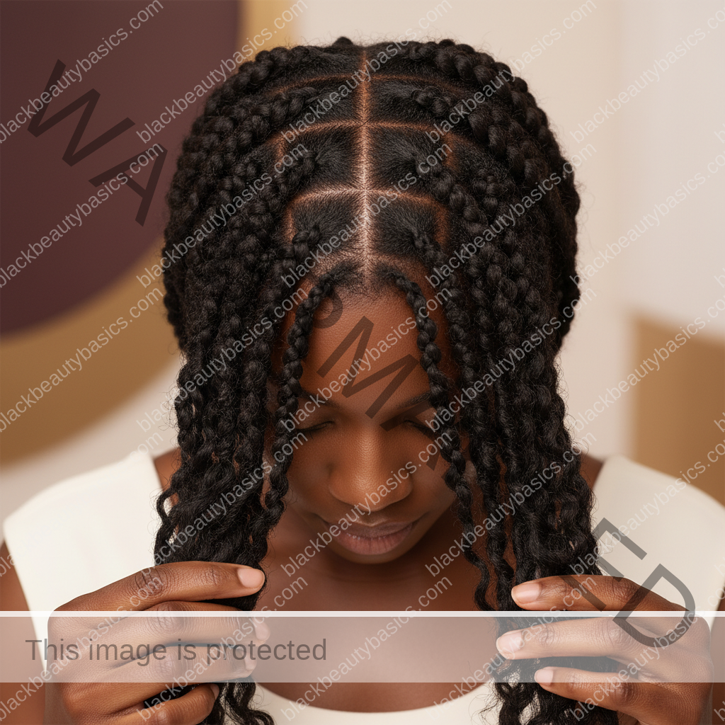 Respectful textured hair and scalp-care detail for Best Low-Tension Hairstyles When Your Scalp Is Inflamed