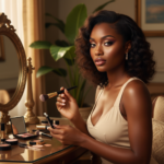 Melanin-rich Black woman with rich brown skin and textured hair in a warm editorial makeup moment for Night-Out Makeup for Deep Skin That Still Feels Wearable
