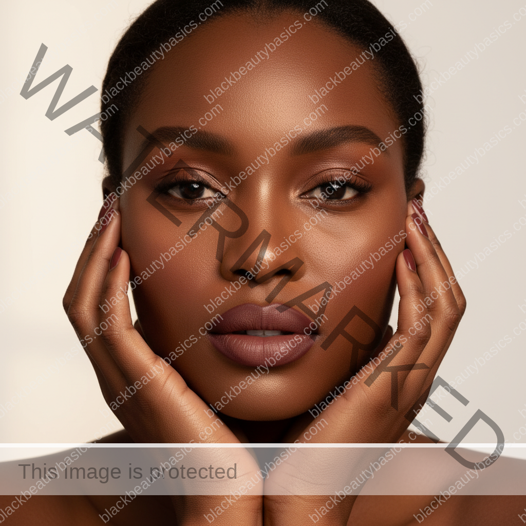 Respectful deep skin makeup detail for Best Nude Lip Combinations for Dark Skin by Undertone