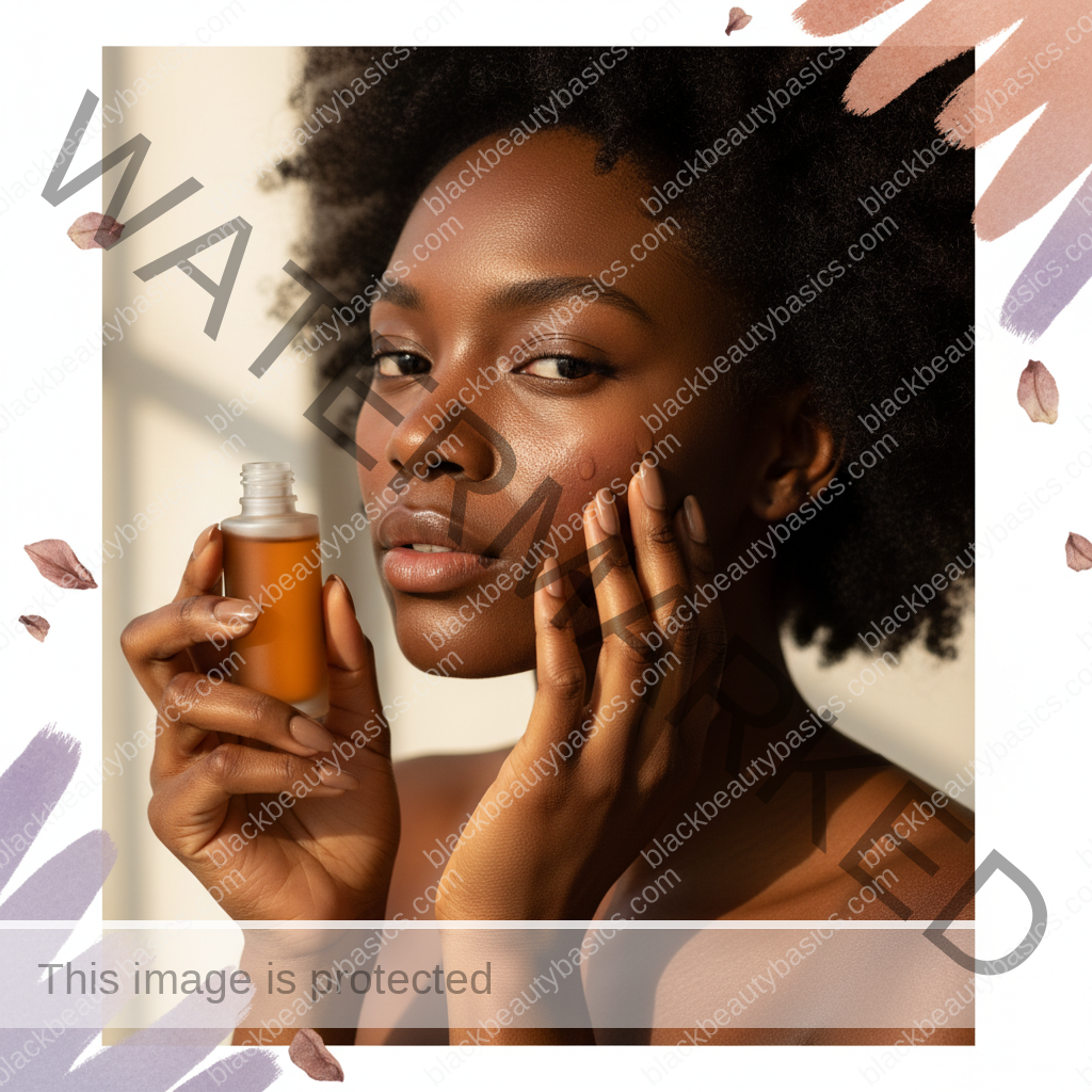Melanin-rich skin in natural light illustrating Over-Exfoliated Acne-Prone Skin on Dark Tones: How to Recover