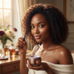 Melanin-rich Black woman with rich brown skin and textured hair in a warm editorial natural-hair routine moment for How to Prep Natural Hair Before Braids or Twists