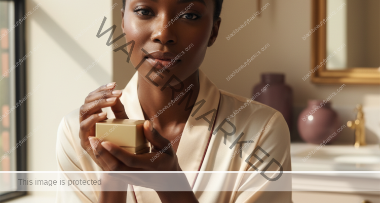Melanin-rich Black woman with rich brown skin and textured hair in a warm editorial dark-skin care moment for Questions to Ask Before a Chemical Peel on Melanin-Rich Skin