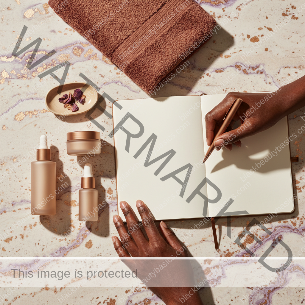 Dark-skin care essentials for Questions to Ask Before a Chemical Peel on Melanin-Rich Skin in ivory plum bronze and soft gold tones