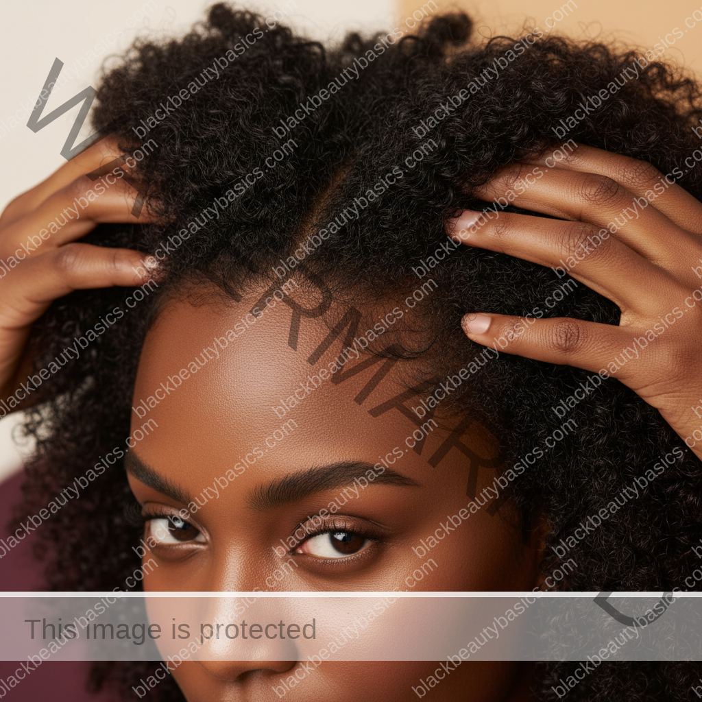Respectful textured hair and scalp-care detail for Questions to Ask When Choosing a Dermatologist, Trichologist, or Stylist for Hair Loss