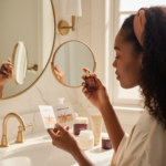 Melanin-rich Black woman with rich brown skin in a warm editorial body care moment for Razor Bumps vs Ingrown Hairs on Dark Skin